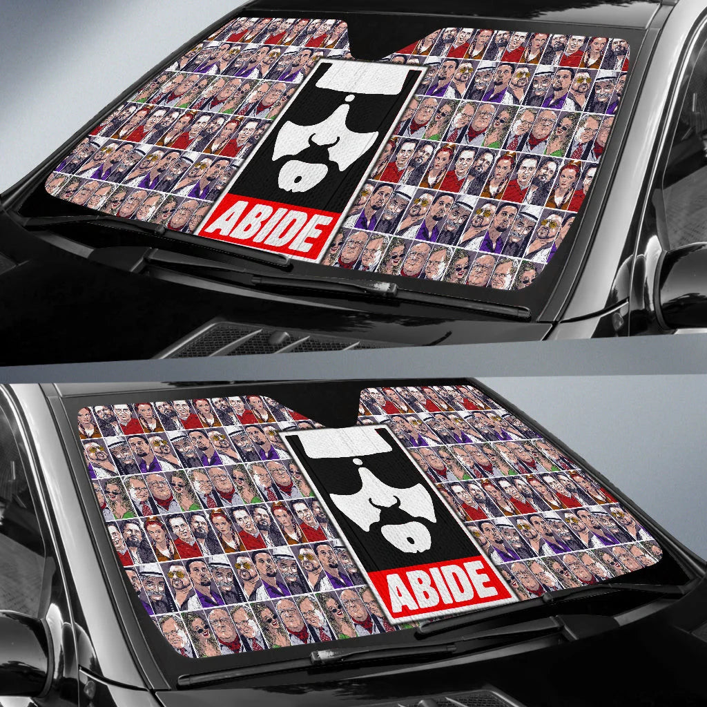 The Big Lebowski Car Sun Shade Abide Big Lebowski Characters Pattern Winshield Sun Shade Colorful