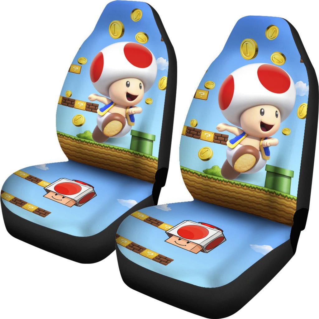 Mario Car Seat Covers The Mario Mushroom Graphic Seat Covers Colorful
