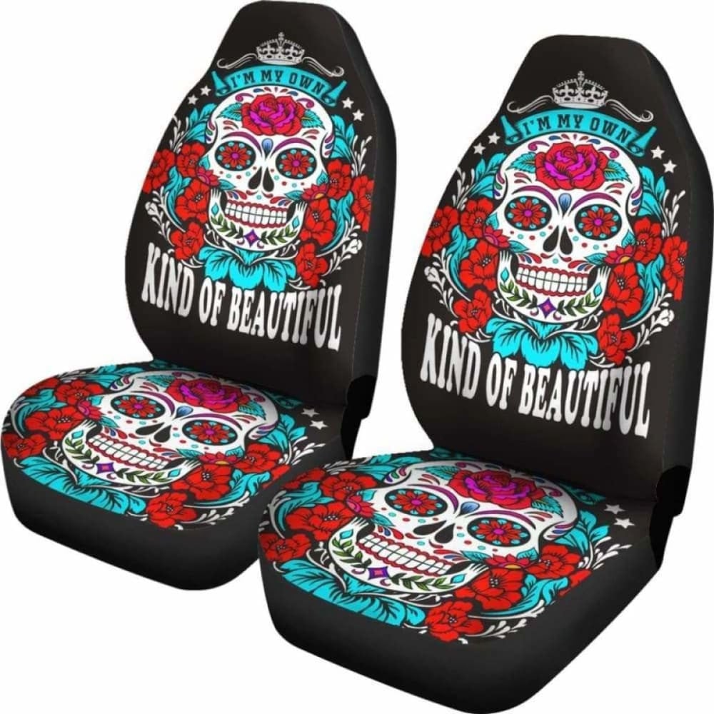 Skull Car Seat Covers I'm My Own Kind Of Beautiful Seat Covers Colorful