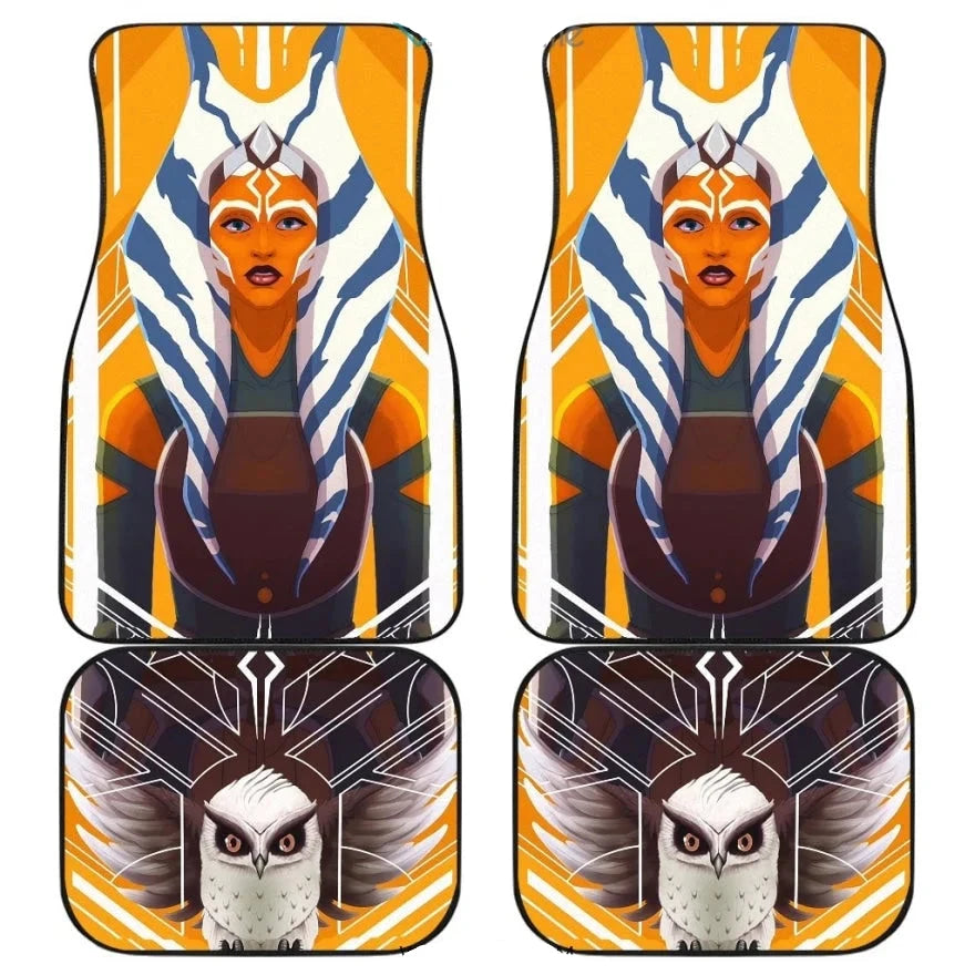 SW Car Mats SW Ahsoka Tona Owl In Glass Car Floor Mats Orange Gray