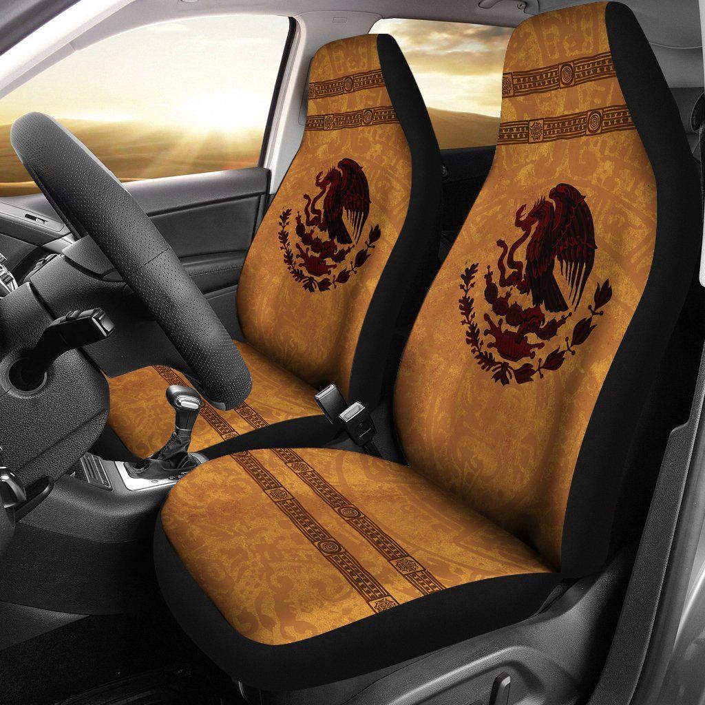 Mexican Car Seat Covers Mexico Coat Of Arms Silhouette Seat Covers Brown