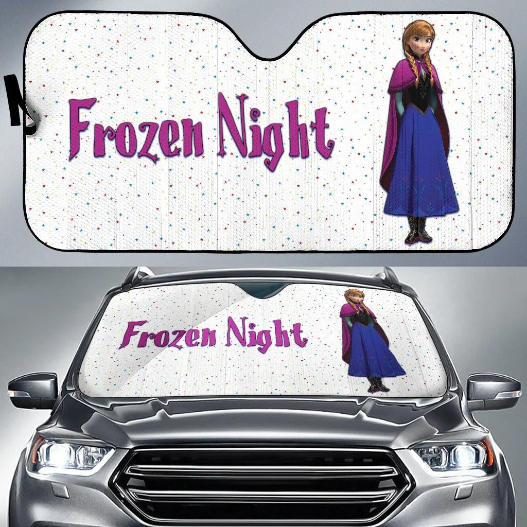 Frozen Car Sun Shade Frozen Night Anna Princess Winshield Sun Shade White