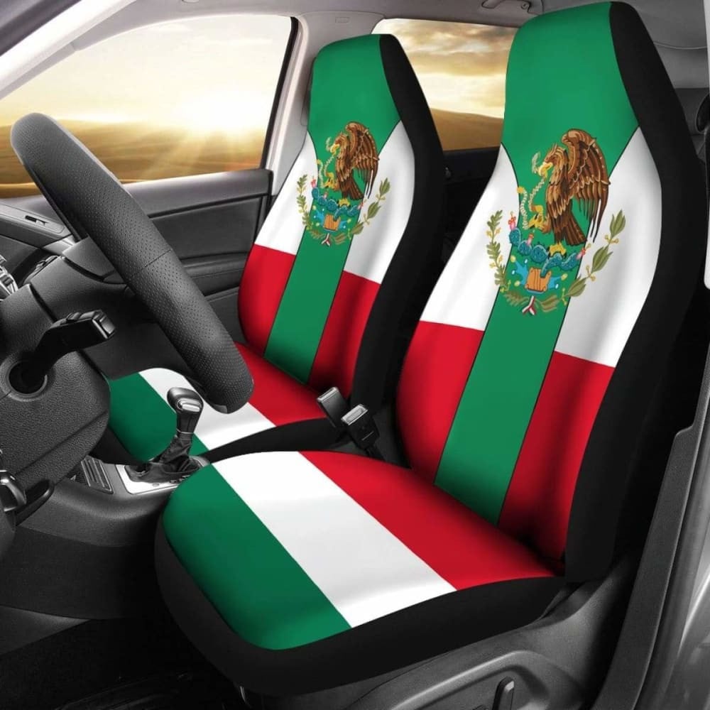Mexican Car Seat Covers Mexico Coat Of Arms And Flag Seat Covers Colorful