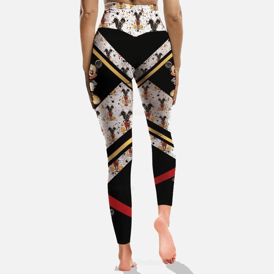 MM Leggings MM Drawing Art Pattern High Waisted Legging Black White For Women