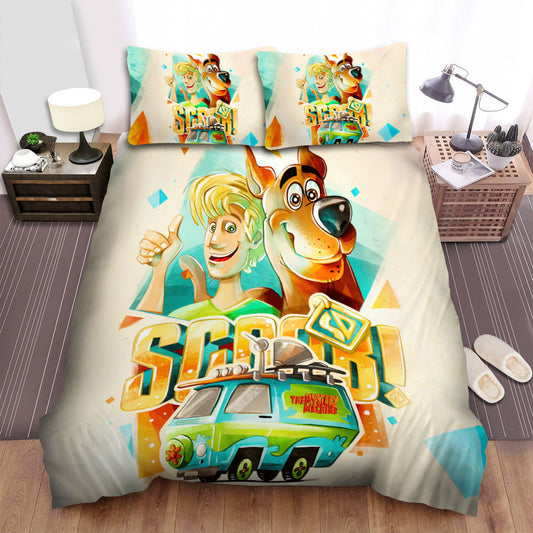 Scooby-Doo Bedding Set Scooby-Doo And Shaggy The Mystery Machine Duvet Covers Colorful Unique Gift