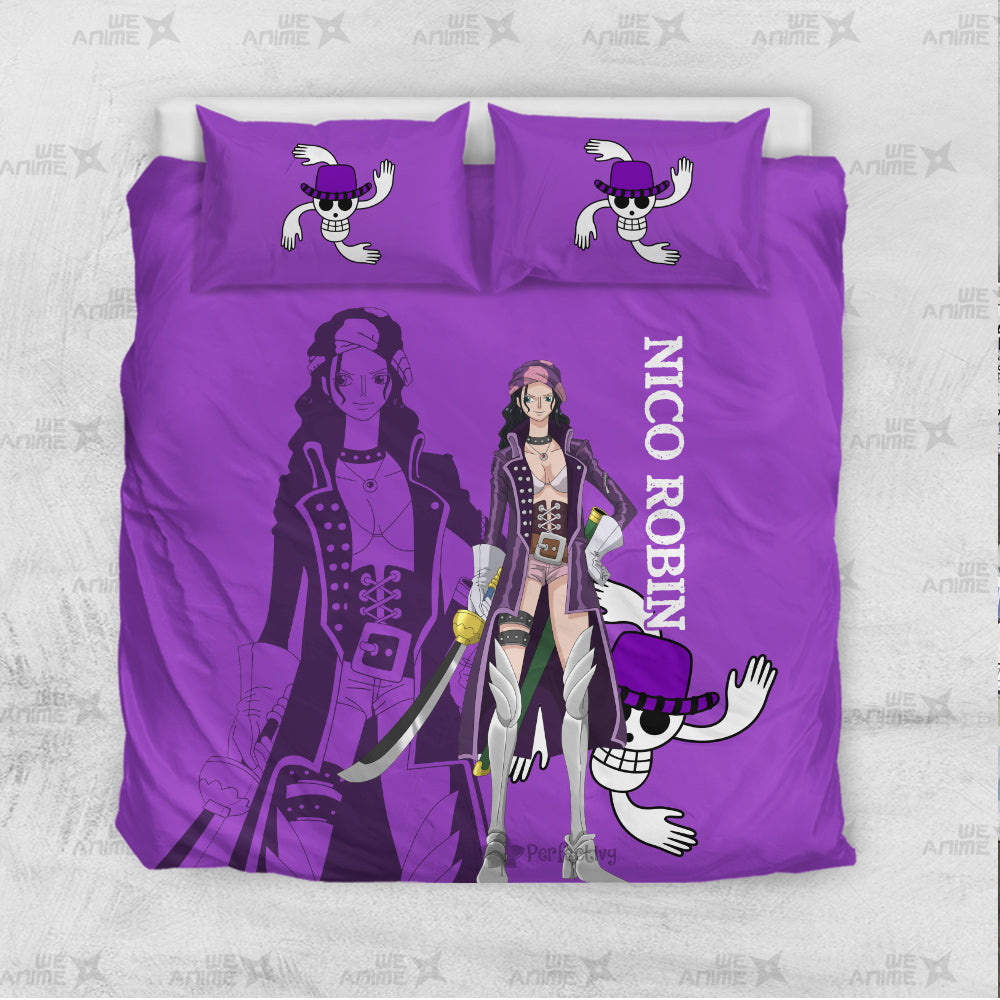 Nico Robin Bedding Set Custom Red Anime Home Decor