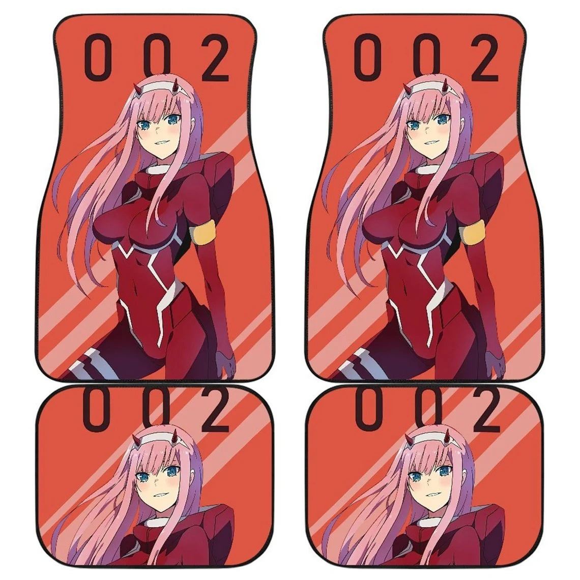 Darling In The Franxx Car Mats Darling In The Franxx Zero Two Car Floor Mats Red