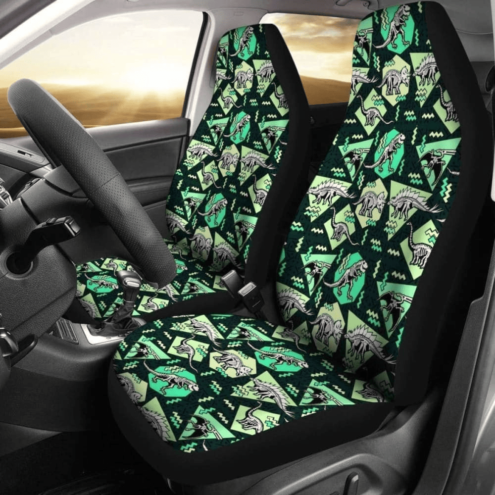 Dinosaur Car Seat Covers All Type Of Cartoon Dinosaur Skeleton Pattern Seat Covers Black Green