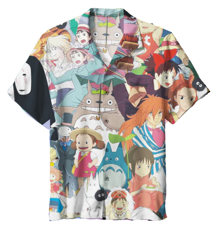 SGhibli Hawaii Shirt All Of SGhibli Characters Graphic Hawaiian Shirt Colorful Unisex