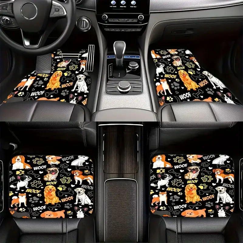 Dog Car Floor Mats All Types Of Cute Dog Woof Pattern Car Mats