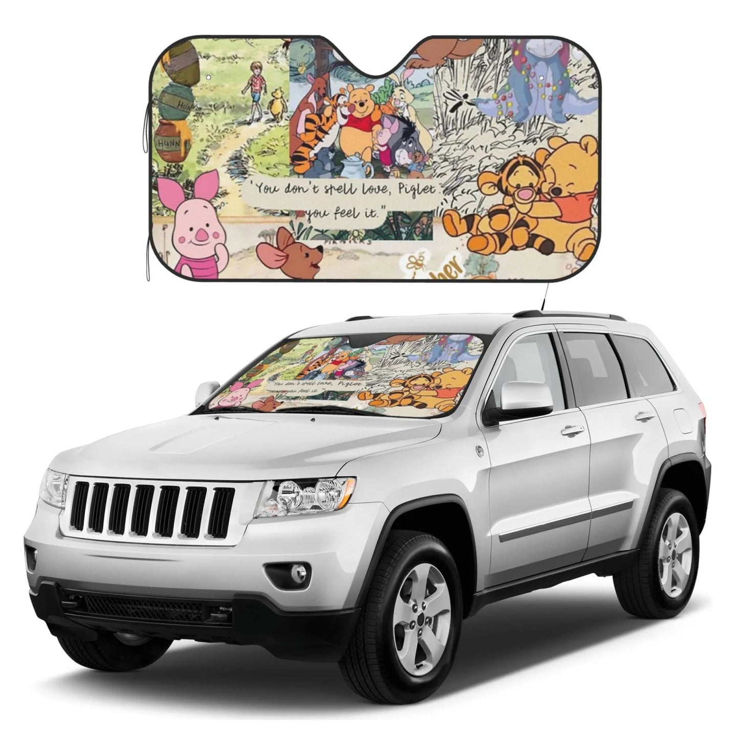 WTP Car Sun Shade You Don't Spell Love You Feel It Winshield Sun Shade Colorful