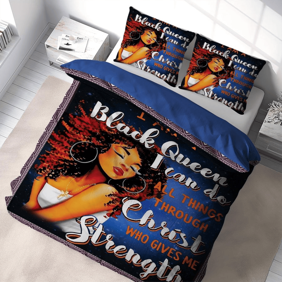 Africa Americans Bedding Set I Am A Black Queen Duvet Covers Blue Unique Gift