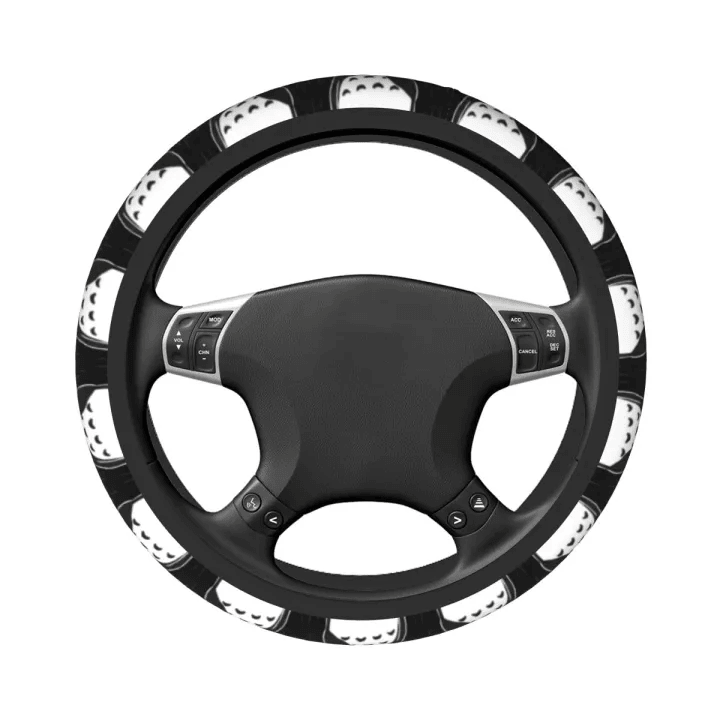 SGhibli Steering Wheel Cover My Neighbor Totoro Graphic Pattern Driving Wheel Cover Black