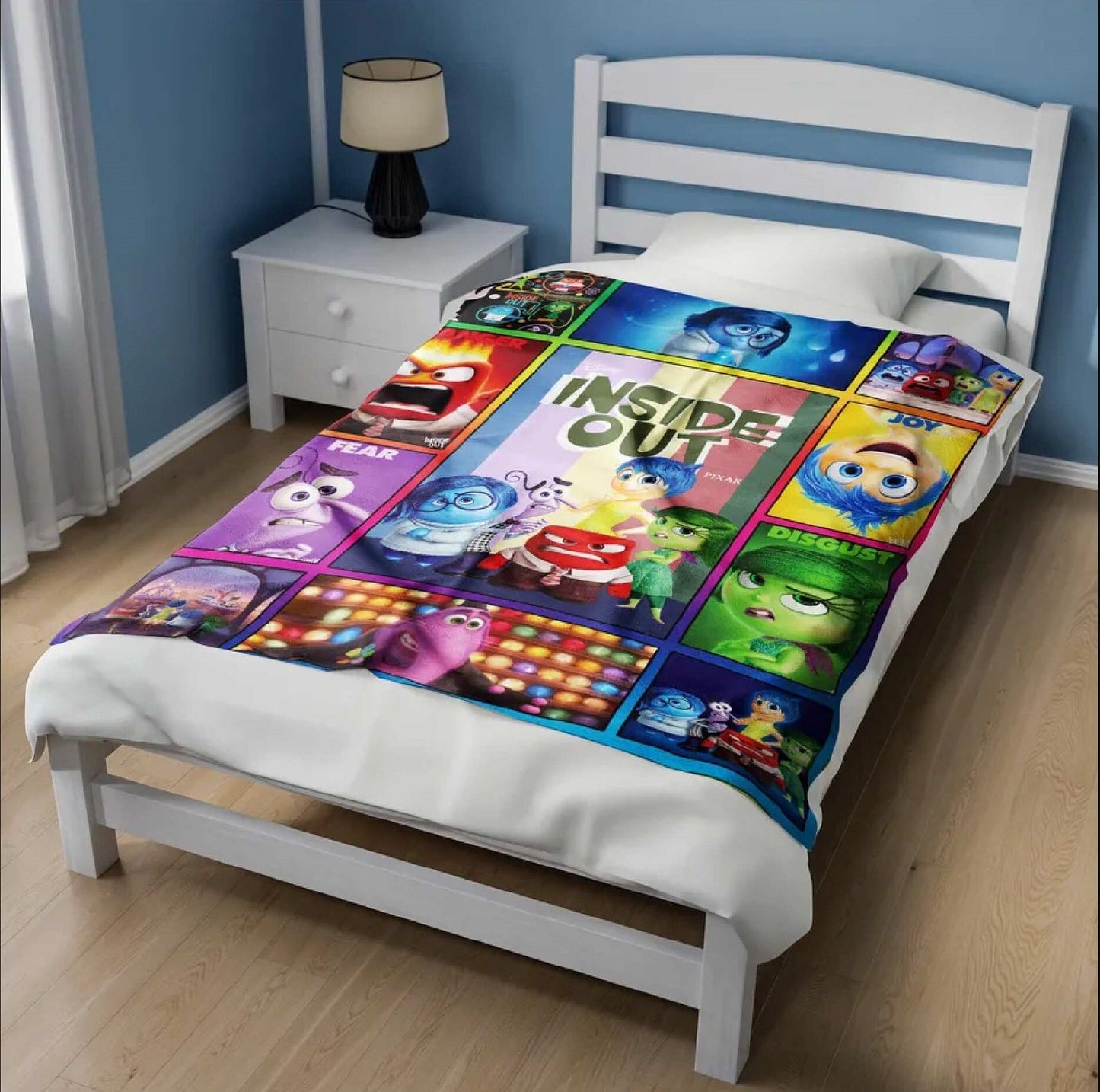 Inside Out Blanket DN Inside Out Emotions Pattern Blanket Colorful