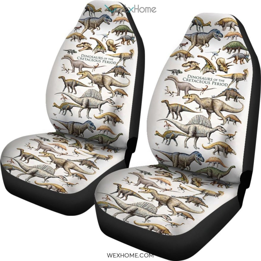 Dinosaur Car Seat Covers Dinosaurs Of The Cretaceous Period Seat Covers White
