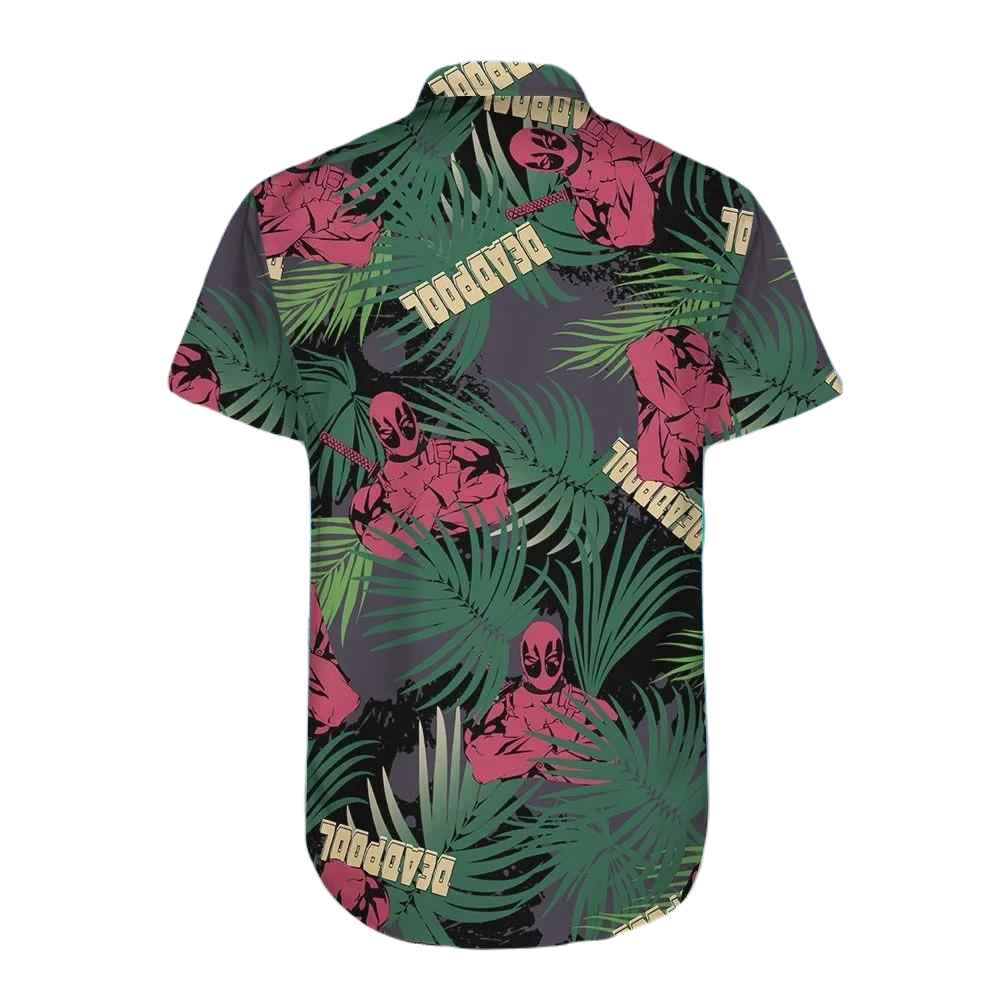 DP Hawaii Shirt MV DP Pose Tropical Leaves Pattern Hawaiian Shirt Green Red Unisex