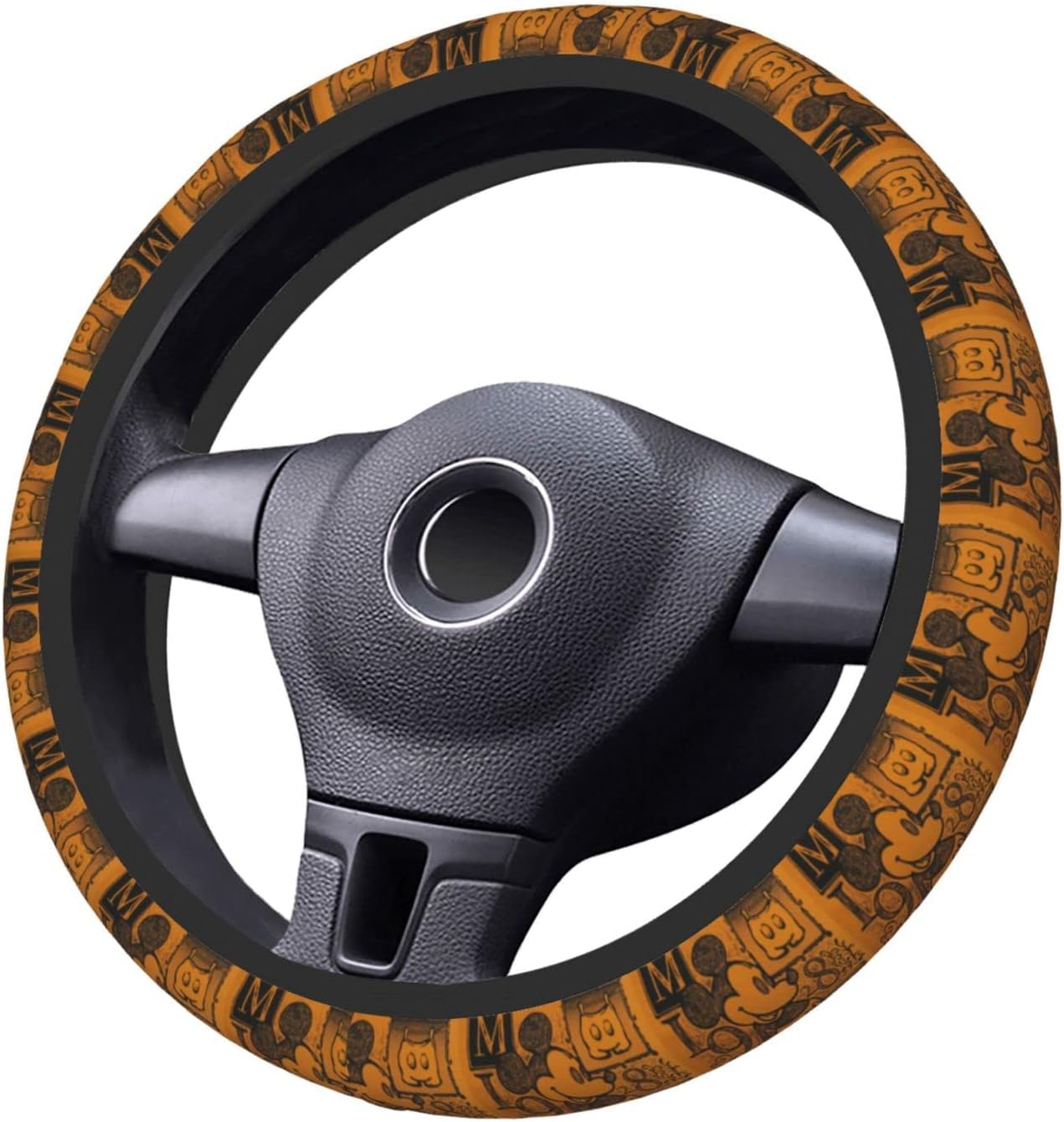 MM Steering Wheel Cover MM 1928 Comic Vintage Style Driving Wheel Cover Orange