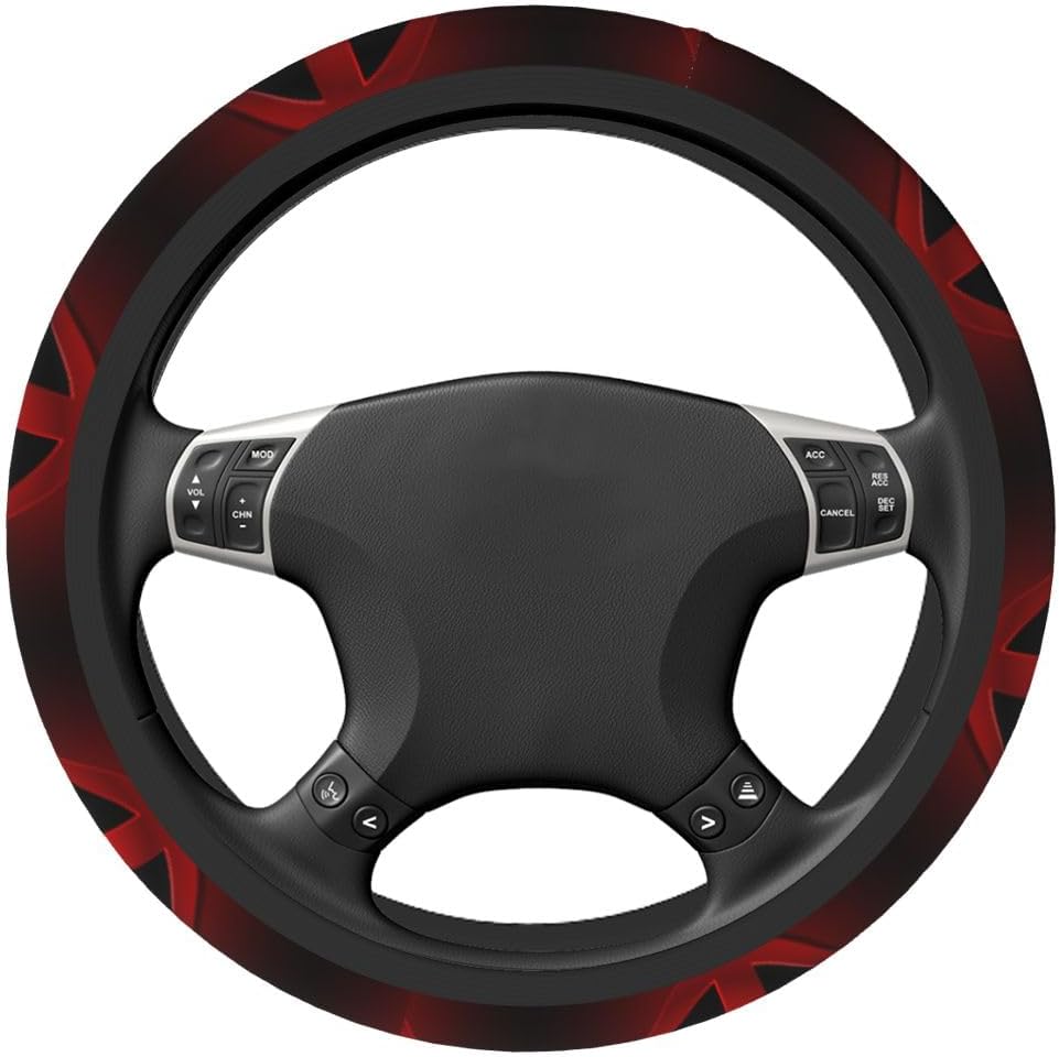 DP Steering Wheel Cover Anti-Hero DP Symbol Pattern Driving Wheel Cover Black Red