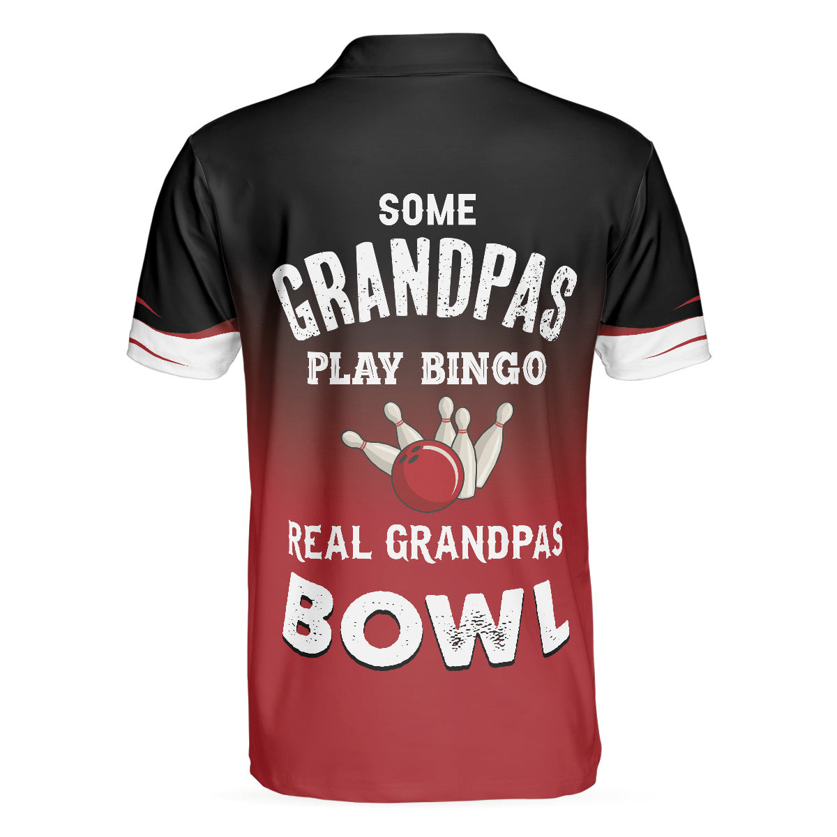 Bowling Polo Shirt Some Grandpas Play Bingo Boys Polo Shirts Black Red