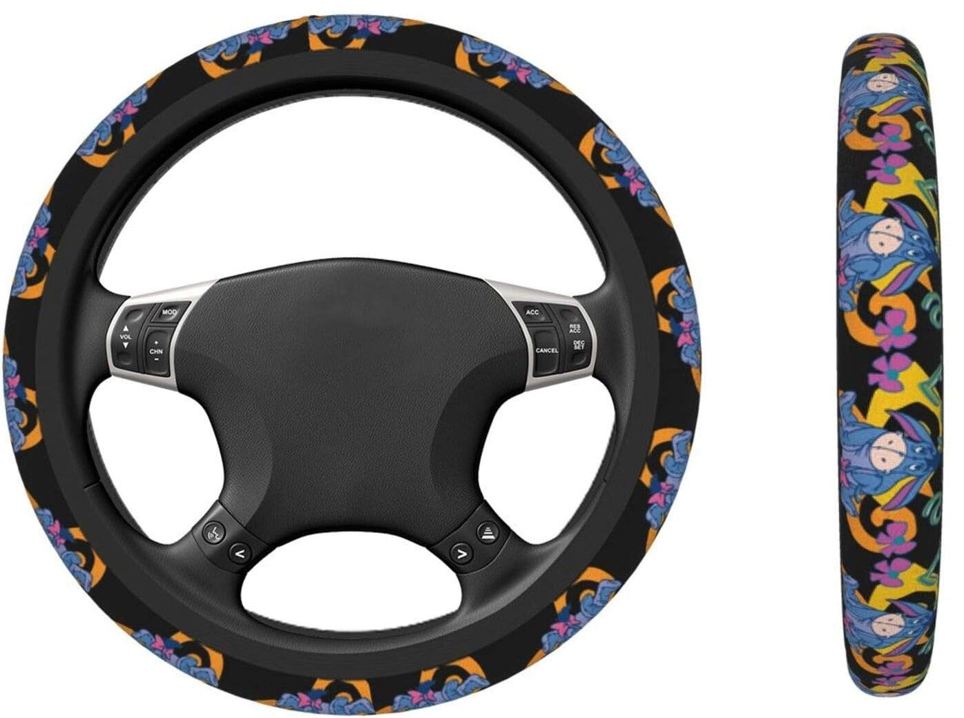WTP Steering Wheel Cover Eeyore Name And Graphic Pattern Driving Wheel Cover Colorful