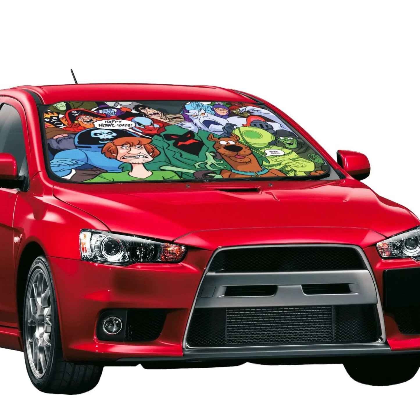 Scooby Doo Car Sun Shade Scooby Doo With All Ghost And Monsters Winshield Sun Shade Colorful