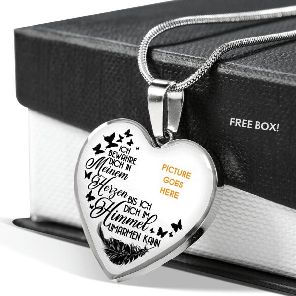 individuelle Gedenkhalskette Ich bewahre dich in meinem Herzen Herz Halskette Germany M81C
