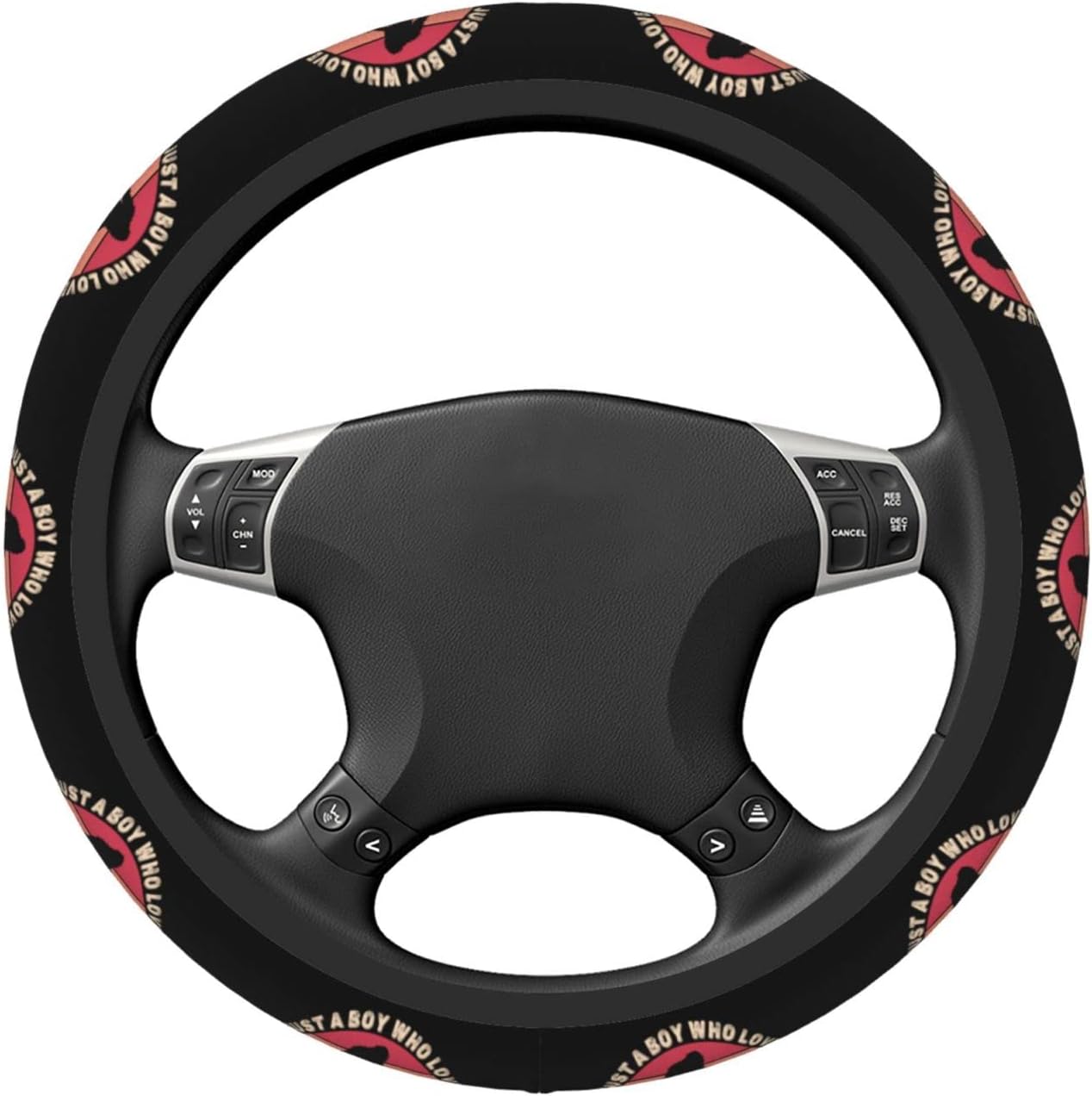 Bigfoot Steering Wheel Cover Just A Boy Who Love Bigfoot Driving Wheel Cover Black Pink