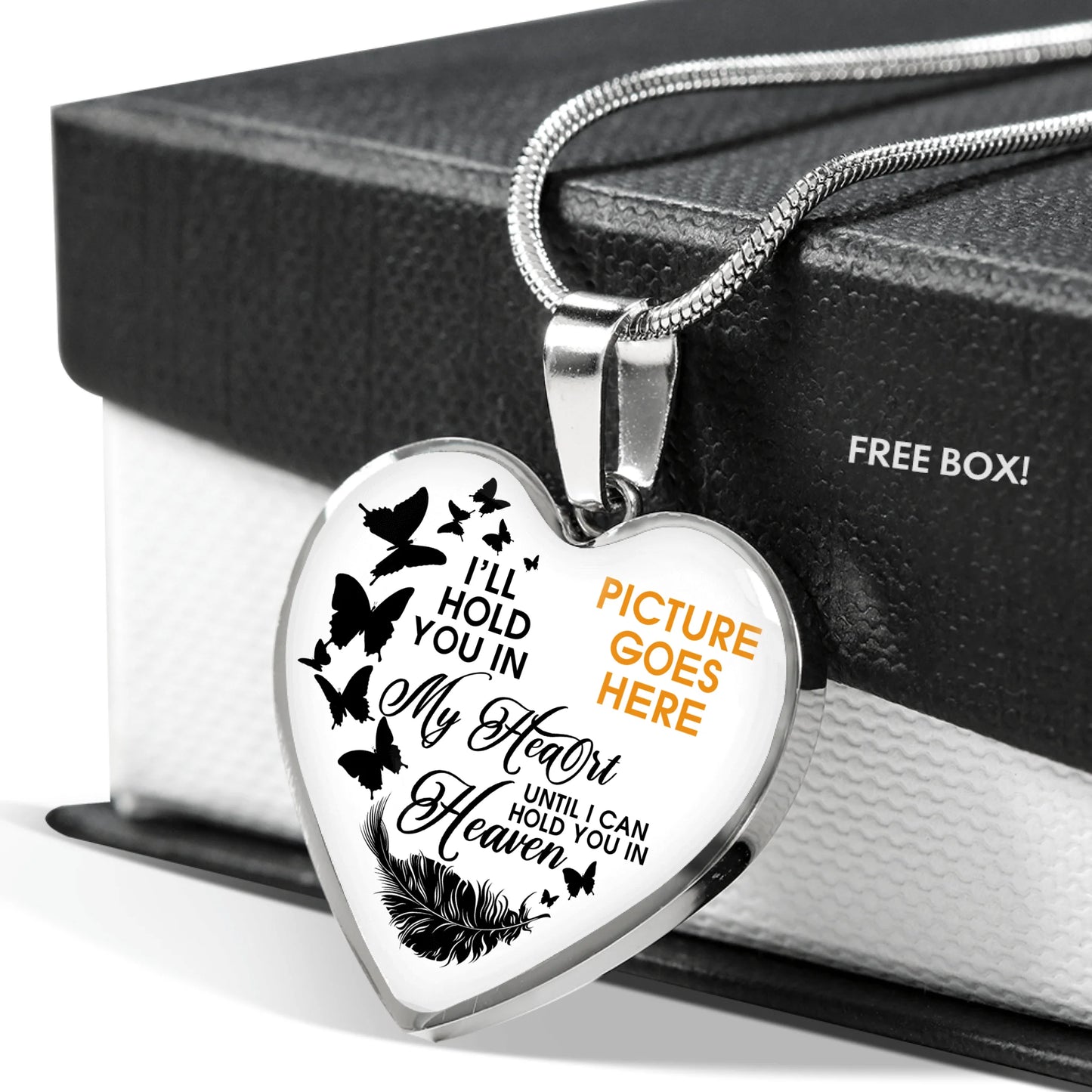 Personalized Memorial Heart Necklace I Will Hold In My Heart For Mom Dad Grandma Daughter Son Someone Custom Memorial Gift M81