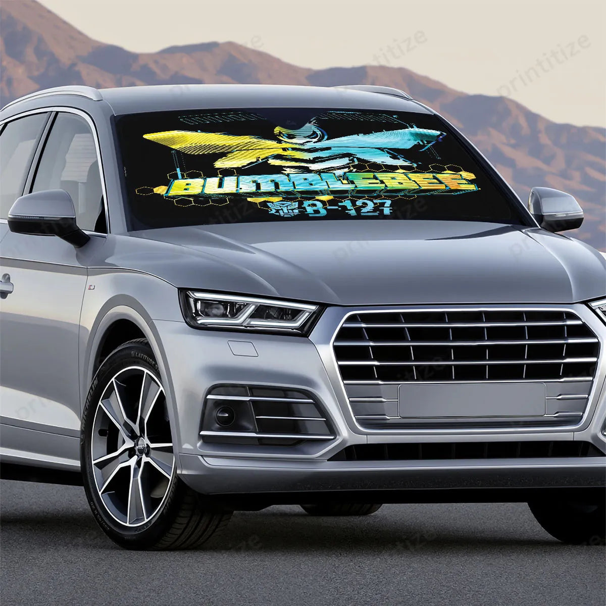 Transformer Car Sun Shade Transformers Bumblebee B 127 Winshield Sun Shade Black Blue