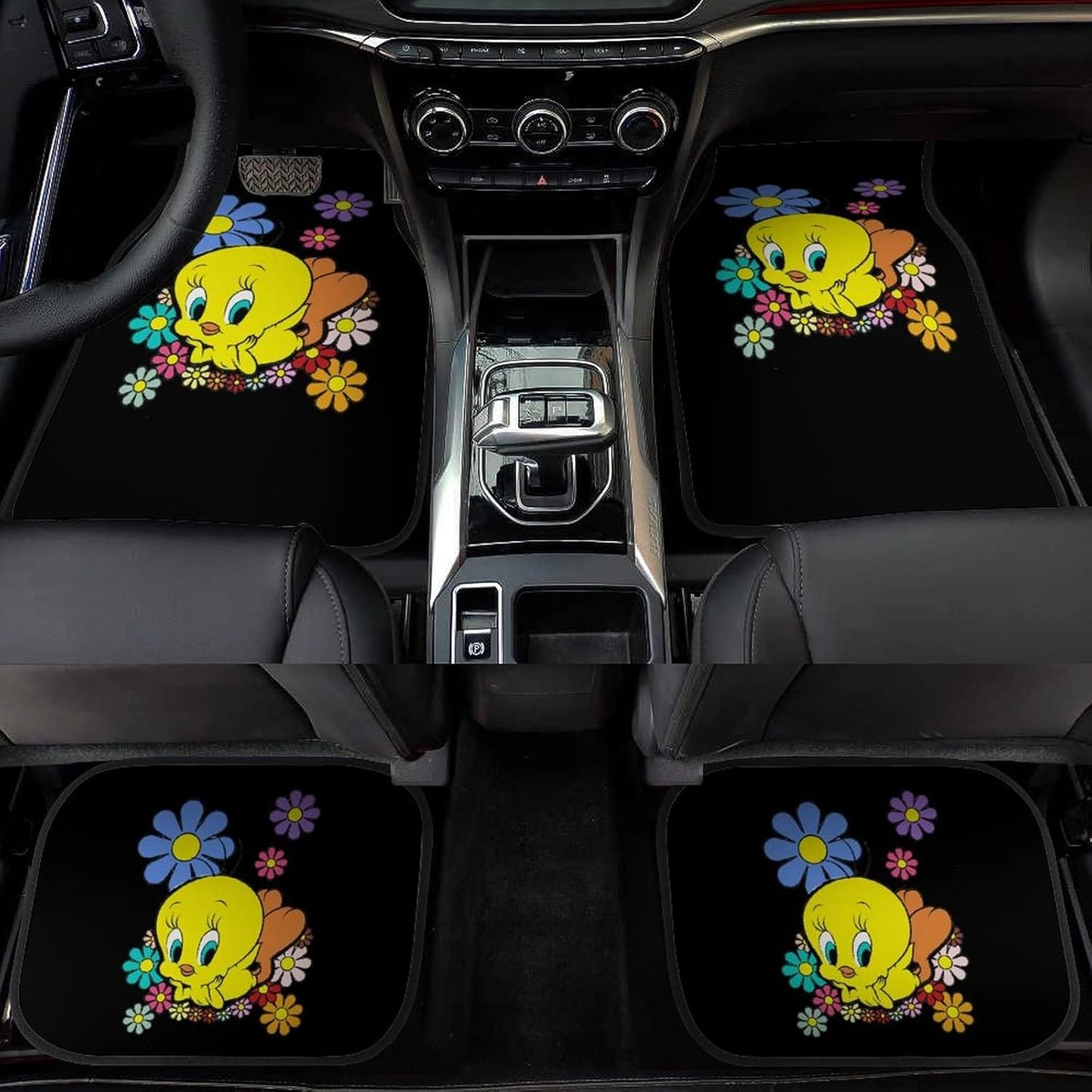 Looney Tunes Car Floor Mats Looney Tunes Cute Tweety With Flower Car Mats