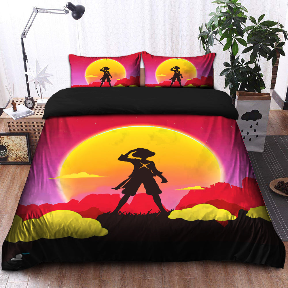 One Piece Luffy Anime Sunset Bedding Set