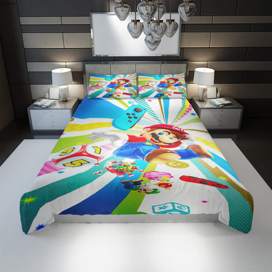 Mario Bedding Set Mario Game Items Pattern Duvet Covers Colorful Unique Gift