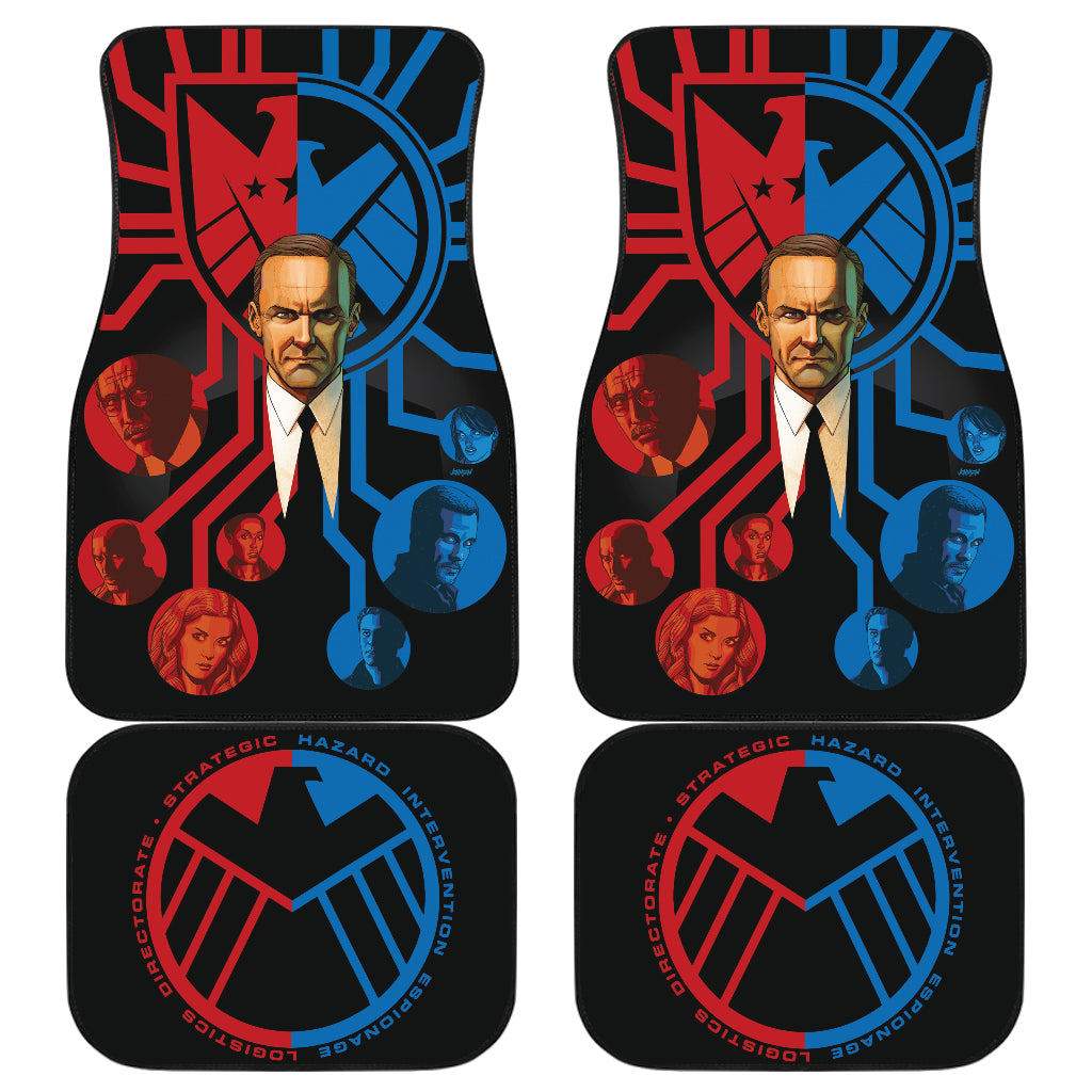 MV Car Floor Mats MV Shield Symbol Characters Graphic Red Blue Car Mats