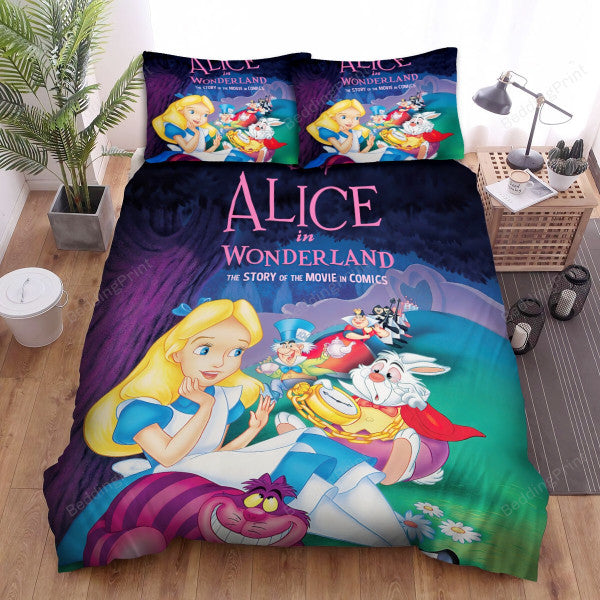 Alice In Wonderland Bedding Set Alice In The Wonderland Characters Duvet Covers Colorful Unique Gift