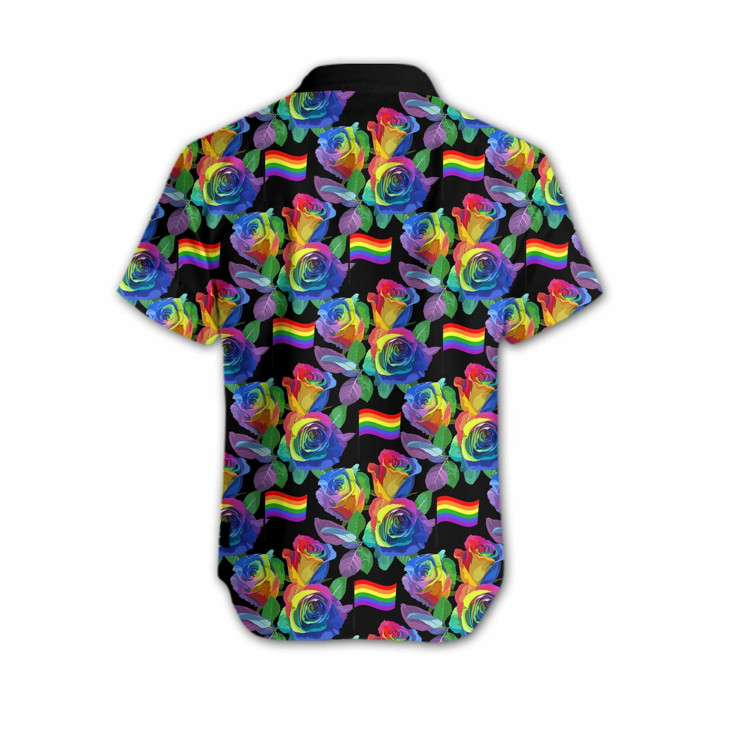 LGBT Hawaii Shirt Flag Of LGBT Rose Pattern Hawaiian Shirt Colorful Unisex