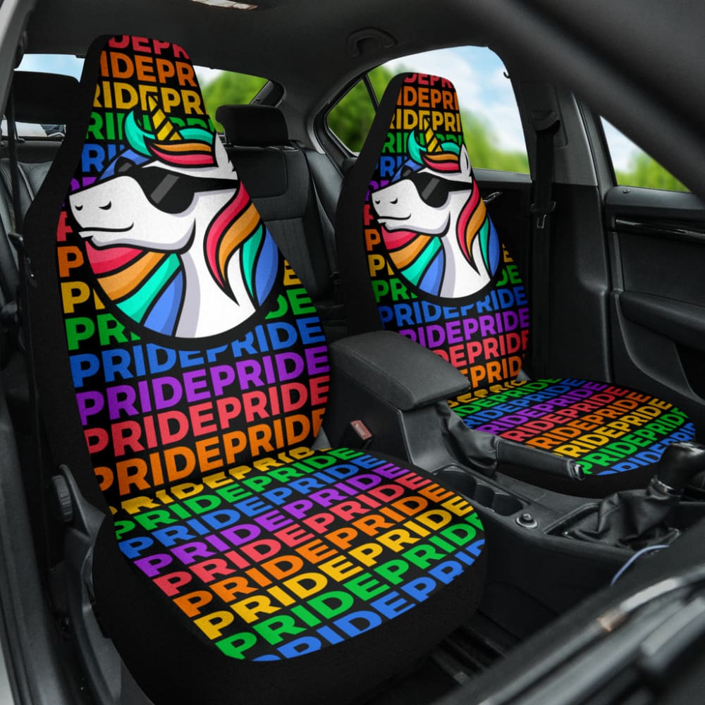 LGBT Car Seat Covers LGBT Pride Cool Unicorn Pattern Seat Covers Colorful