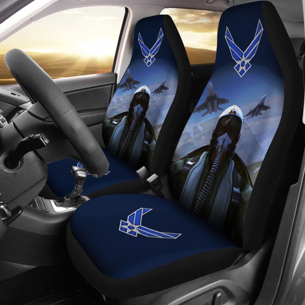 Veteran Car Seat Covers US Air Force Military Soldier Graphic Seat Covers Blue