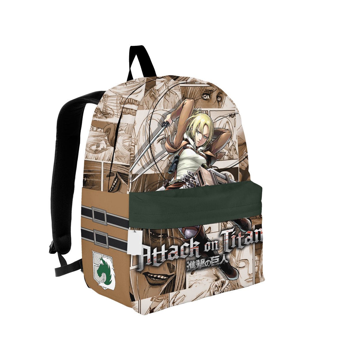 Attack On Titan Backpack Annie Leonhart Character Manga Pattern Backpacks Brown