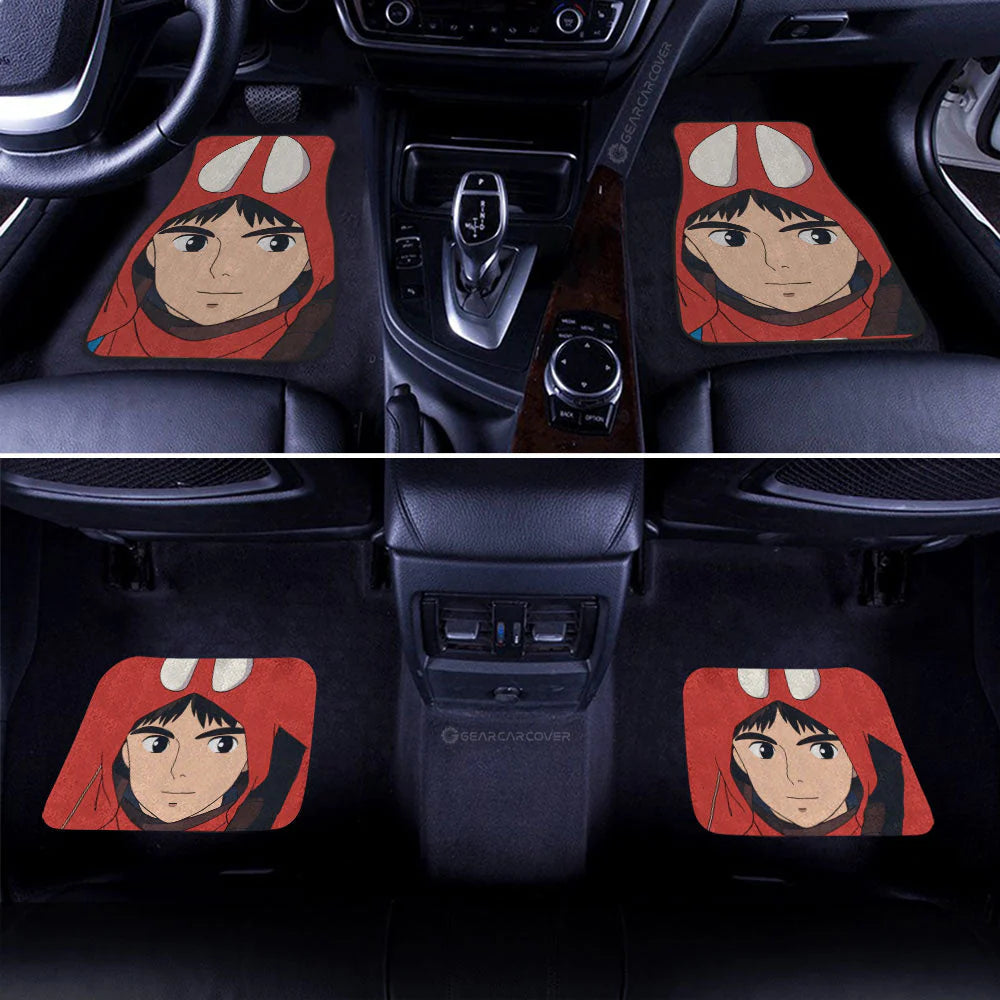 SGhibli Car Mats SGhibli Princess Mononoke Ashitaka Face Graphic Car Floor Mats Red