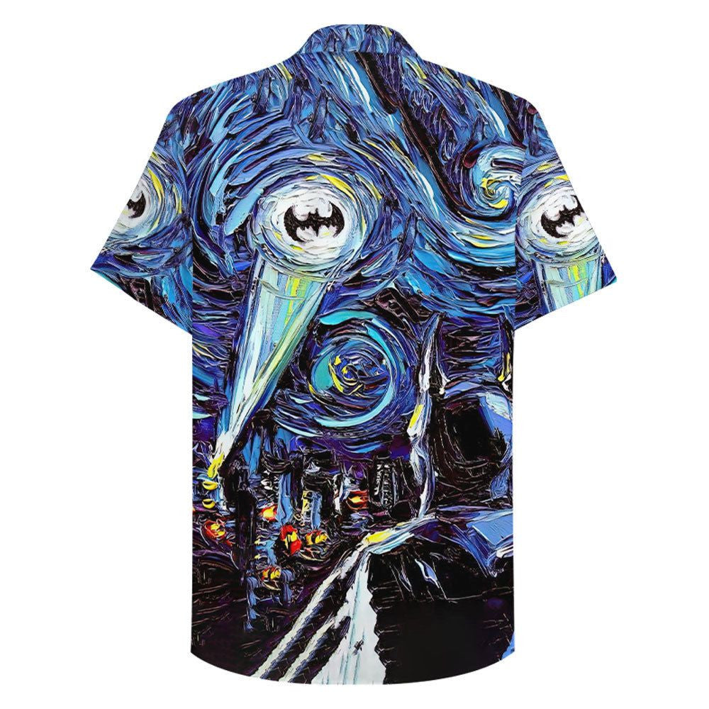 Batman Hawaii Shirt DC Batman The Starry Night City Hawaiian Shirt Blue Unisex