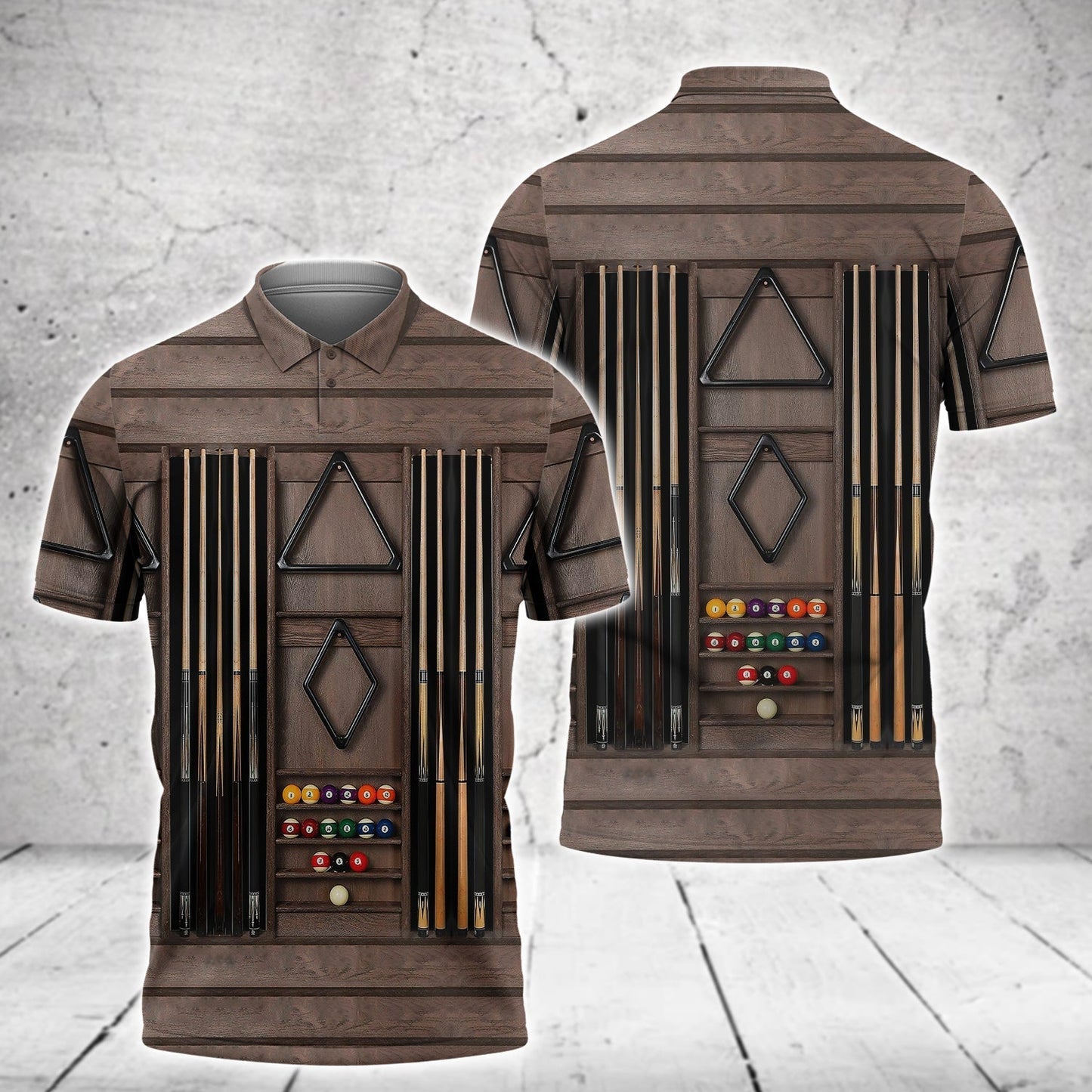 Billard Polo Shirt Billard Game Items Graphic Boys Polo Shirts Brown
