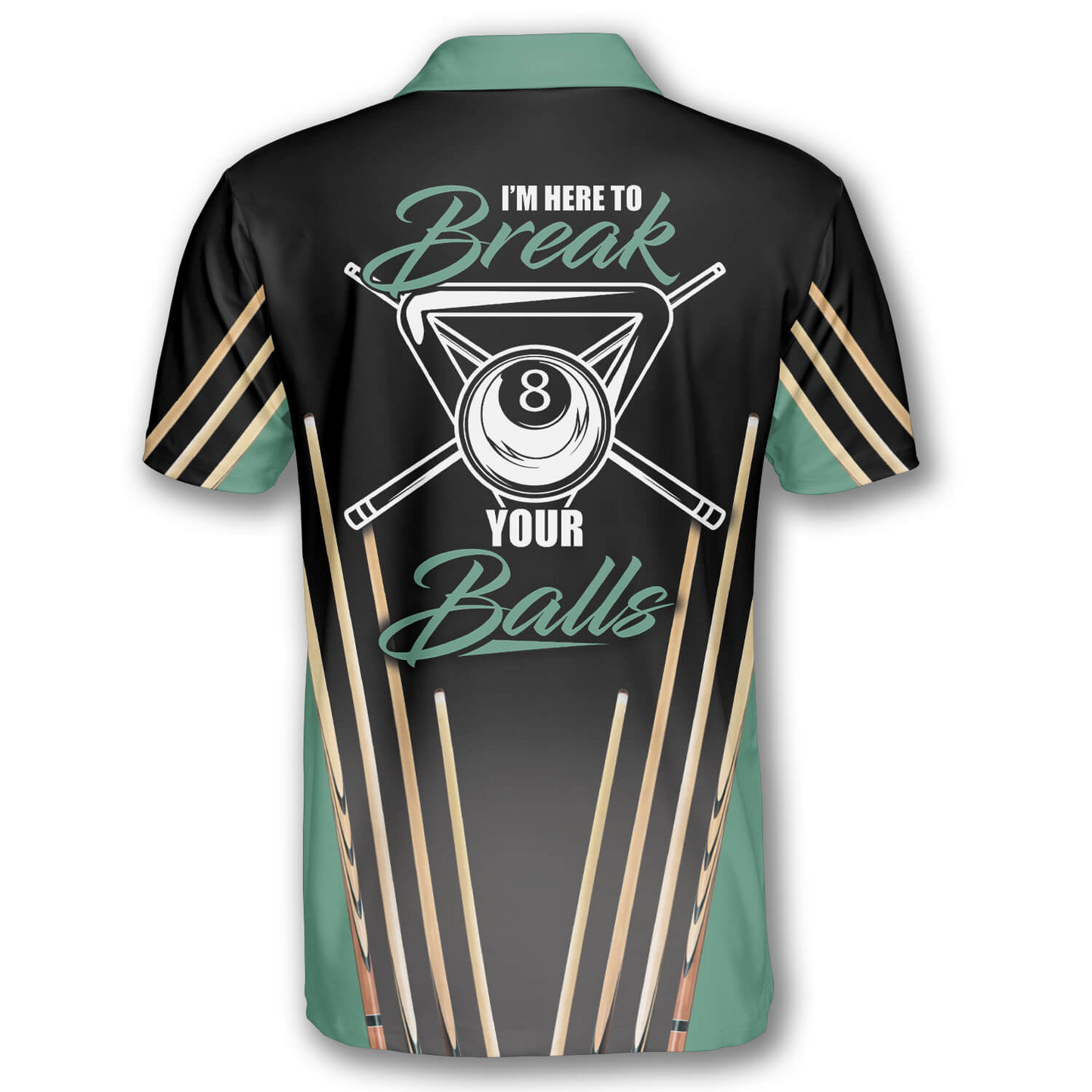Billard Polo Shirt I’m Here To Break Your Balls Boys Polo Shirts Black Green