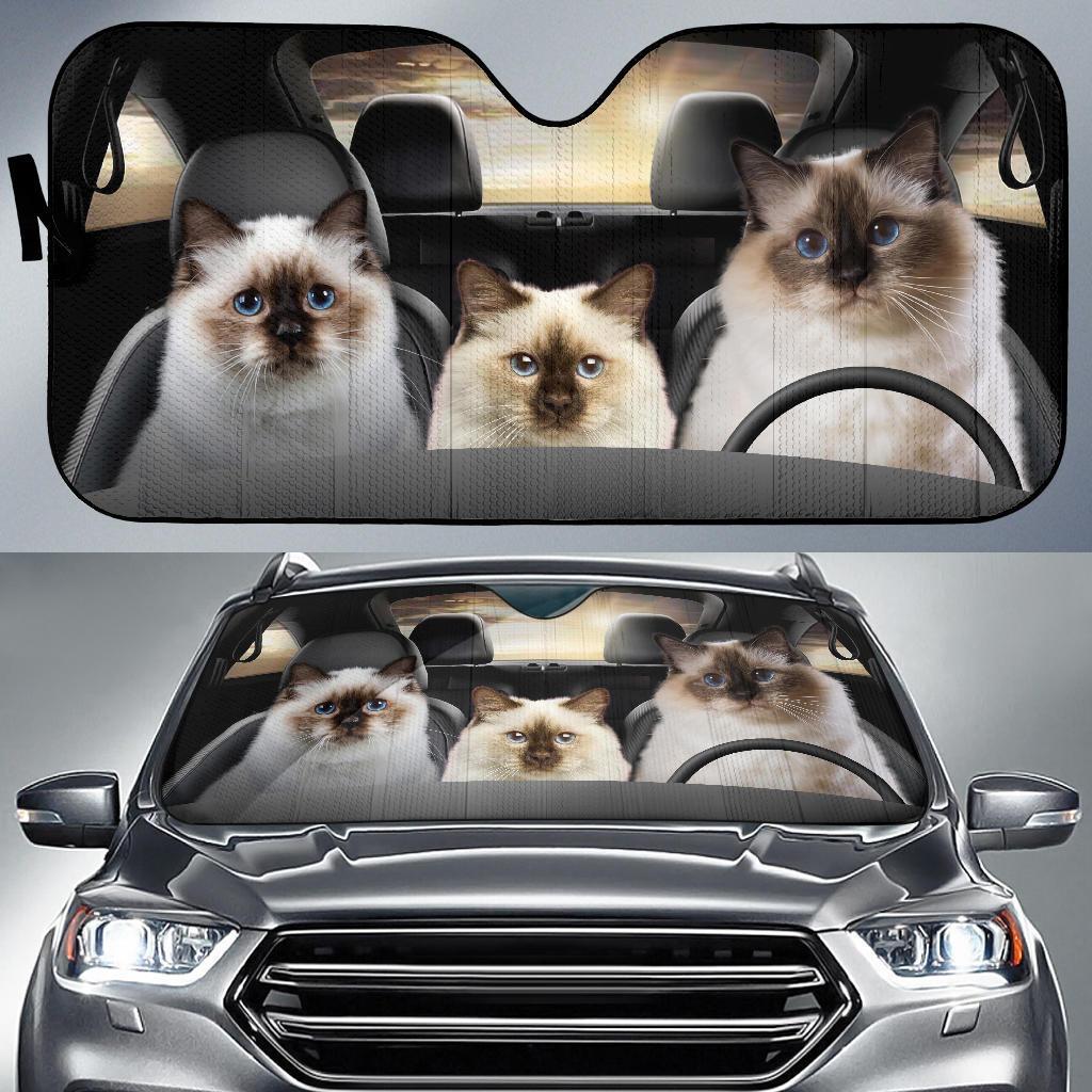 Birman Car Sunshade Custom Cat Car Interior Accessories For Cat Lovers