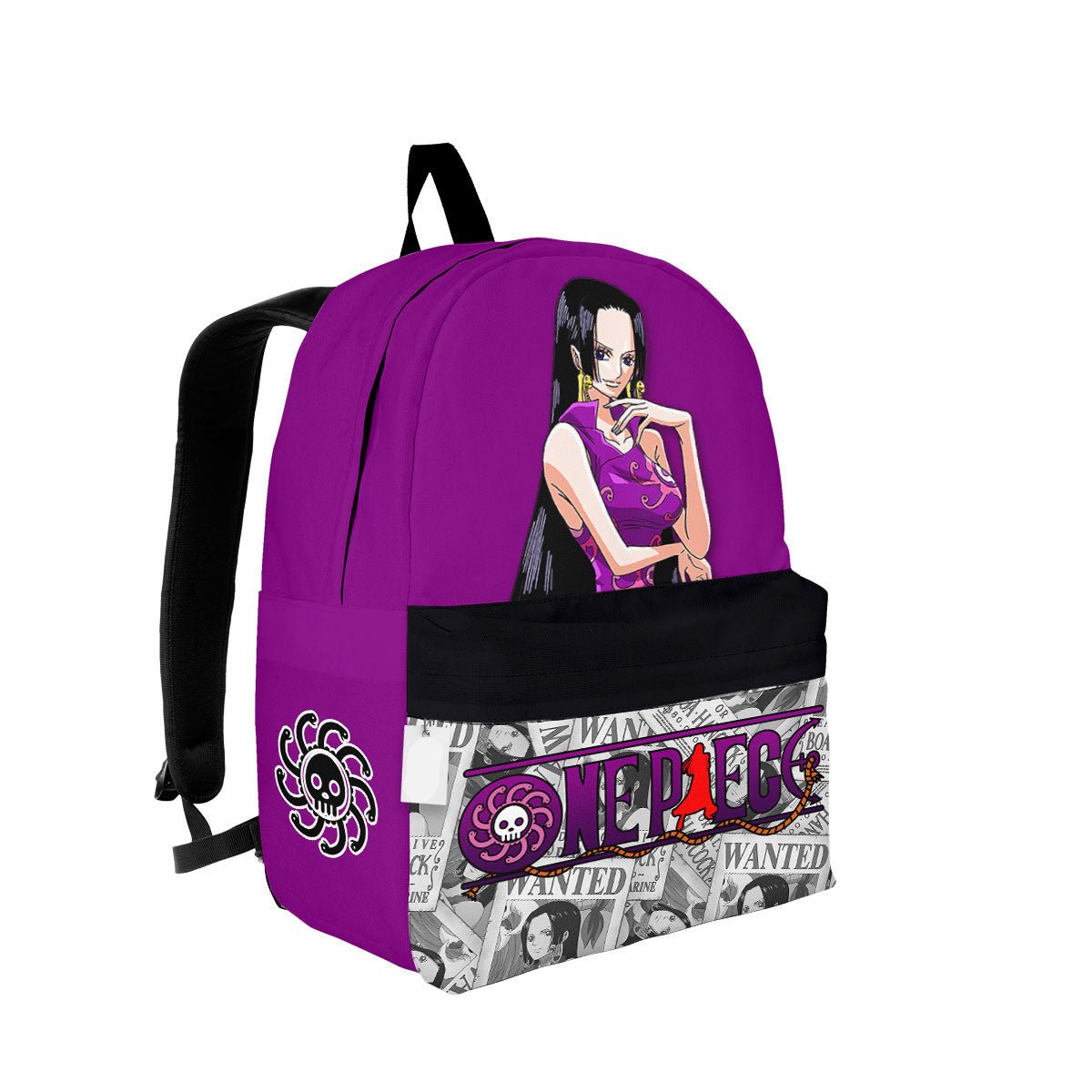One Piece Backpack One Piece Boa Hancock Symbol Manga Pattern Backpacks Purple