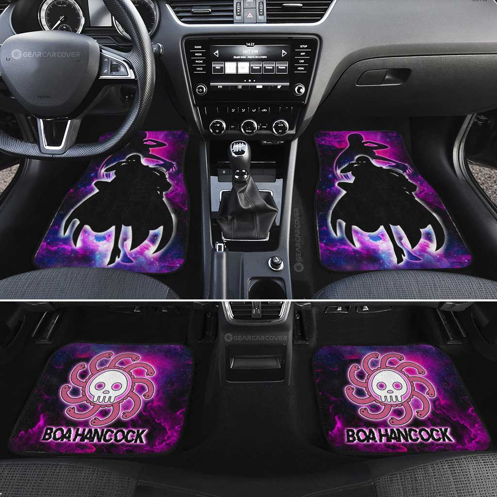 One Piece Car Mats Boa Hancock Silhouette Galaxy Car Floor Mats Black Purple