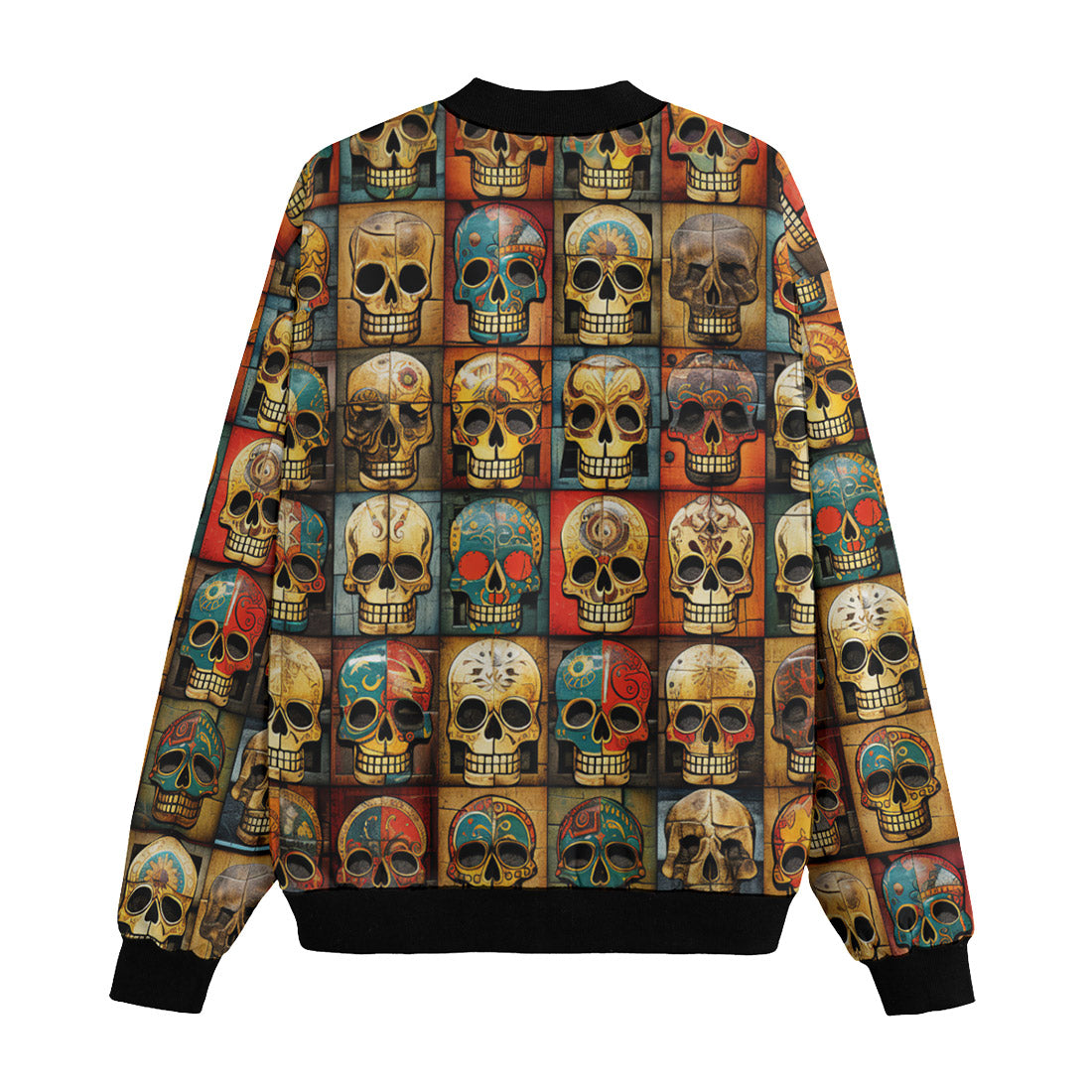 Skull Bomber Jacket Collage Of Skulls Pattern Bomber Colorful Unisex