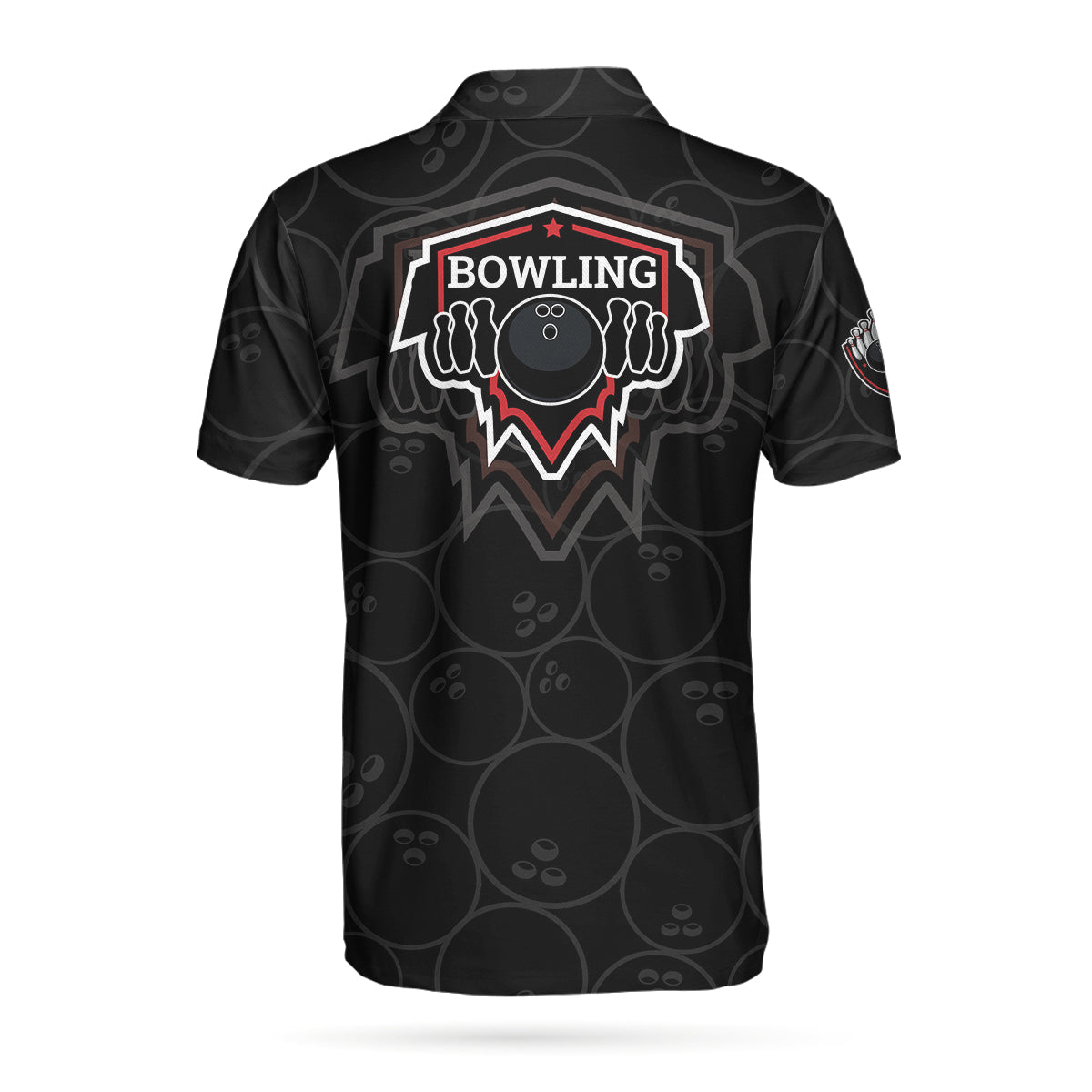Bowling Polo Shirt Bowling In Fire And Flag Boys Polo Shirts Black