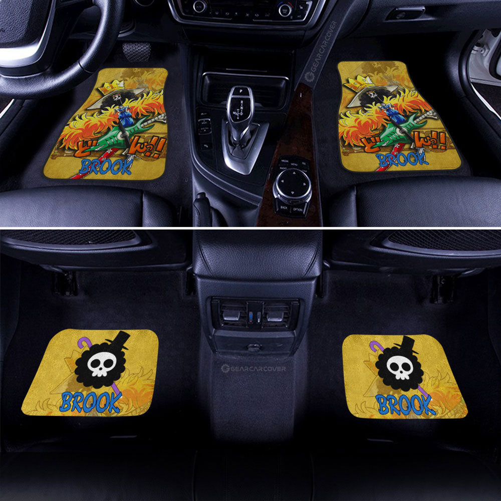 One Piece Car Mats One Piece Character Brook Jolly Roger Car Floor Mats Yellow
