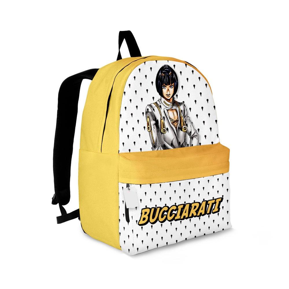 Jojo’s Bizarre Adventure Backpack Jojo’s Bizarre Adventure Bruno Bucciarati Graphic Backpacks White Yellow