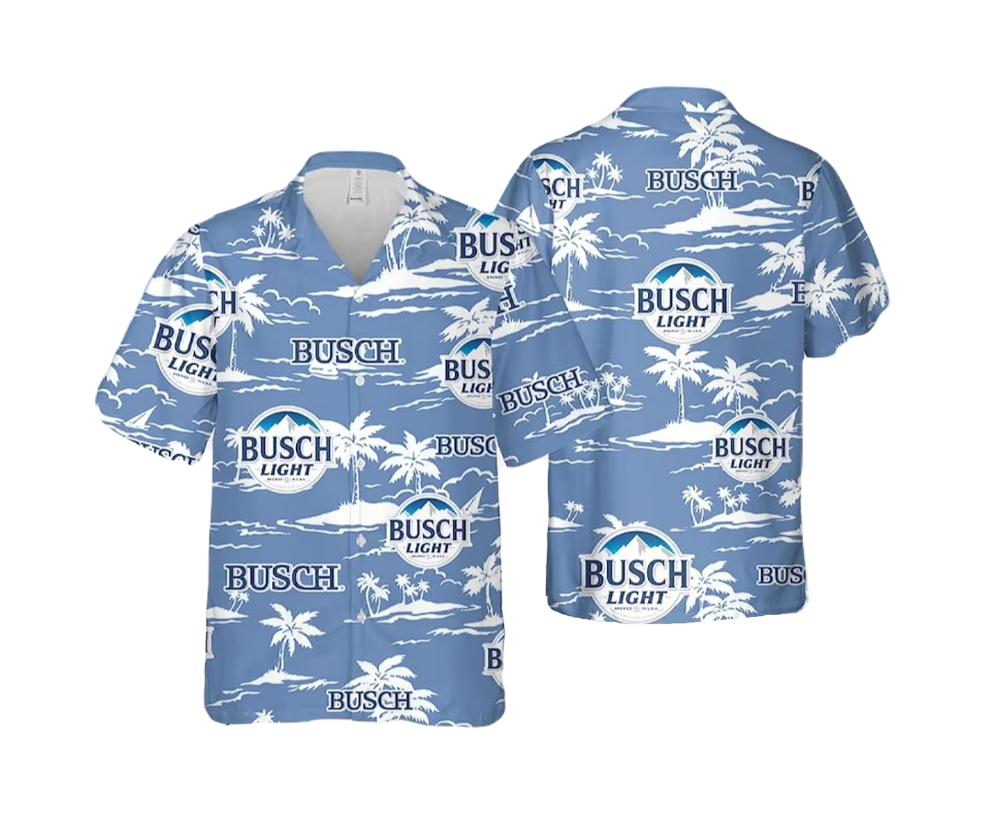 Busch Light Hawaii Shirt Busch Light Palm Tree Island Pattern Hawaiian Shirt Blue Unisex